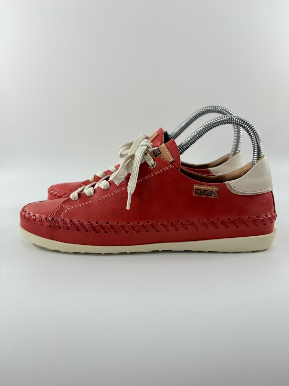 Pikolinos Soller Peach Coral Leather Sneakers Lace Up Shoes EU 40 US 9 - Picture 4 of 10